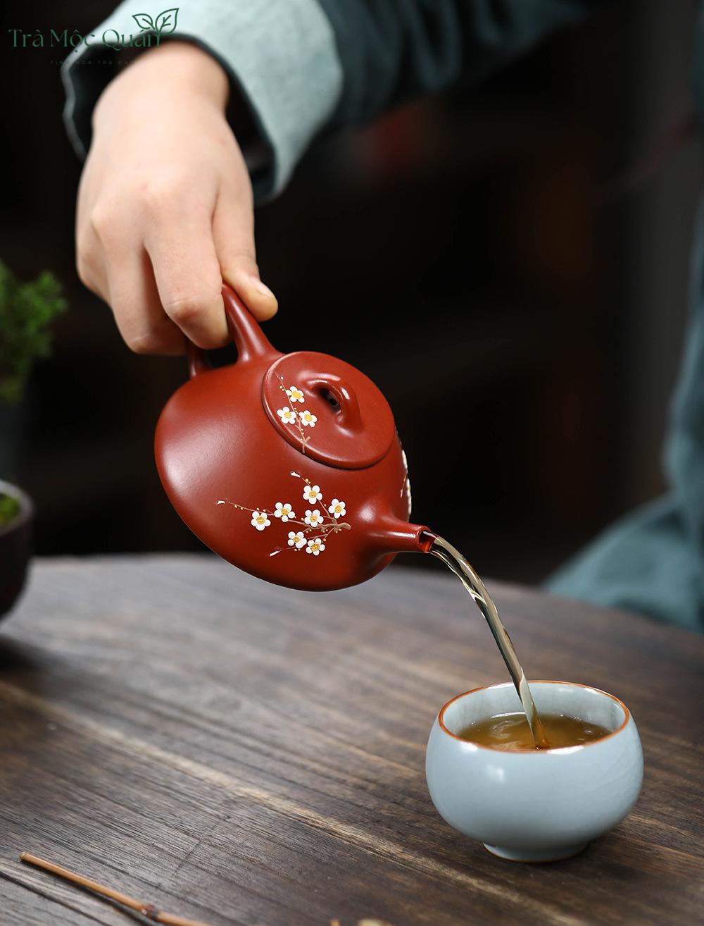 Ấm Thạch Biều Đại Hồng Bào Vẽ Hoa Mai ATS2