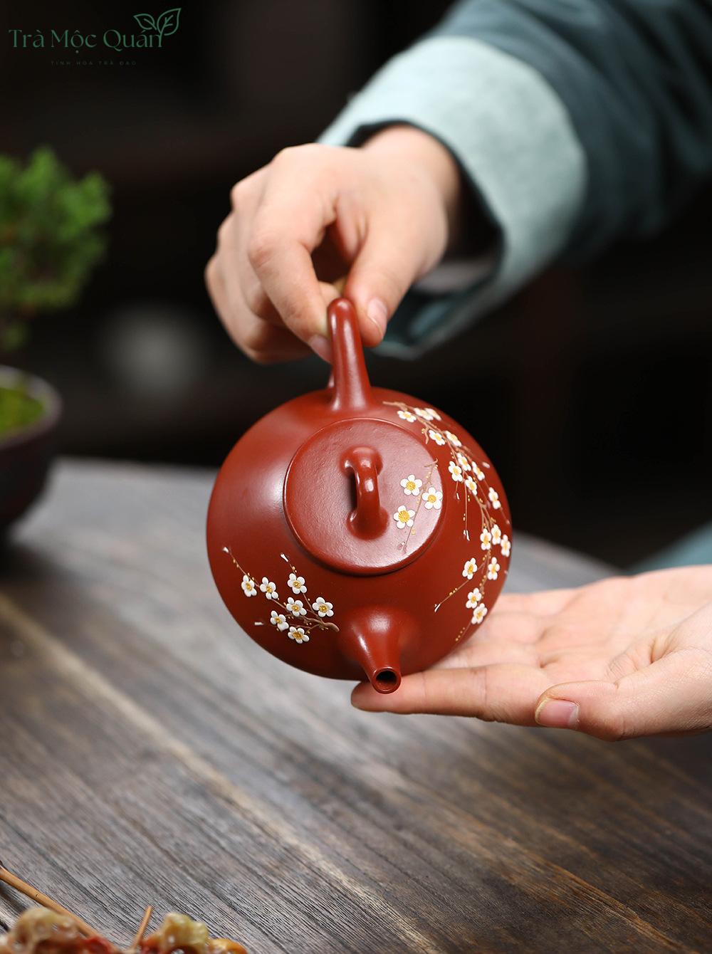 Ấm Thạch Biều Đại Hồng Bào Vẽ Hoa Mai ATS2