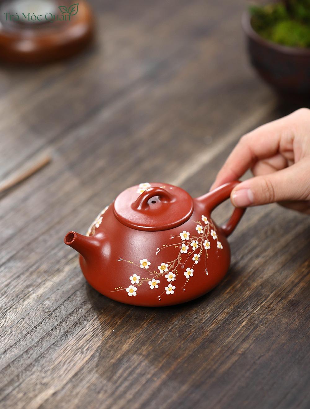 Ấm Thạch Biều Đại Hồng Bào Vẽ Hoa Mai ATS2