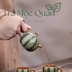 Ấm Tử Sa Độc Ẩm Dáng Quả Dưa Hấu ATS36