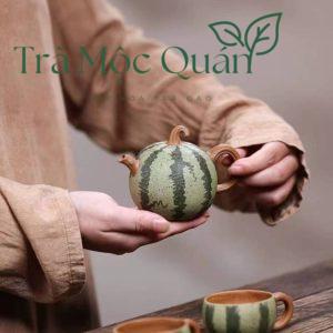 Ấm Tử Sa Độc Ẩm Dáng Quả Dưa Hấu ATS36