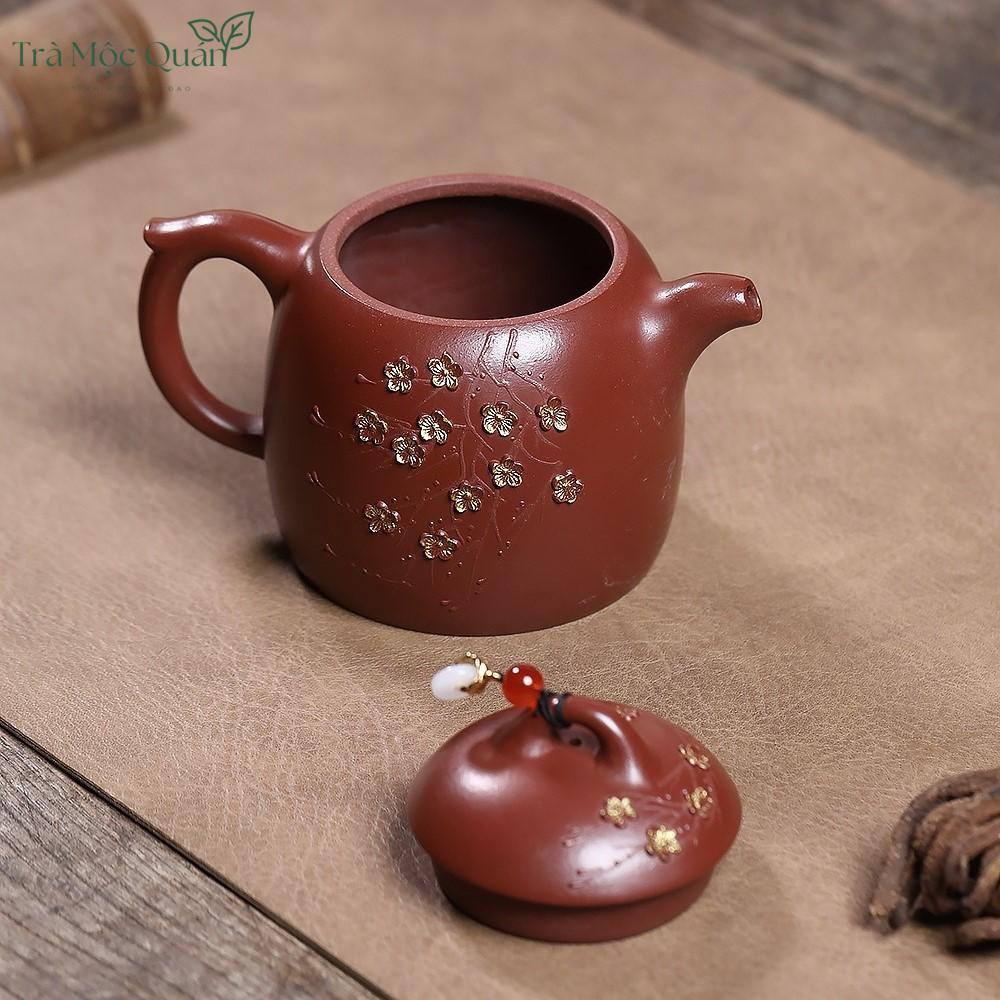 Ấm Tử Sa Tần Quyền Đại Hồng Bào Điểm Kim Hoa Mai 280ml ATS47