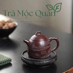 Ấm Tử Sa Tần Quyền Sơn Thủy Lão Tử Nê 320ml ATS50