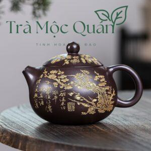 Ấm Tử Sa Tây Thi Khắc Mai Vàng Lão Tử Nê ATS19