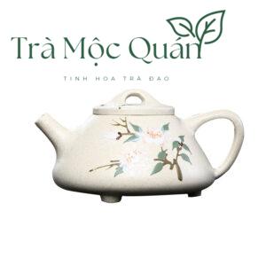 Ấm Tử Sa Thạch Biều Hoa Mẫu Đơn Bạch Đoạn Nê ATS6