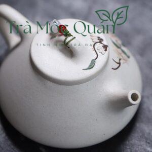 Ấm Tử Sa Thạch Biều Hoa Mẫu Đơn Bạch Đoạn Nê ATS7