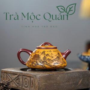Ấm Tử Sa Thạch Biều Sơn Thủy Tử Nê ATS1