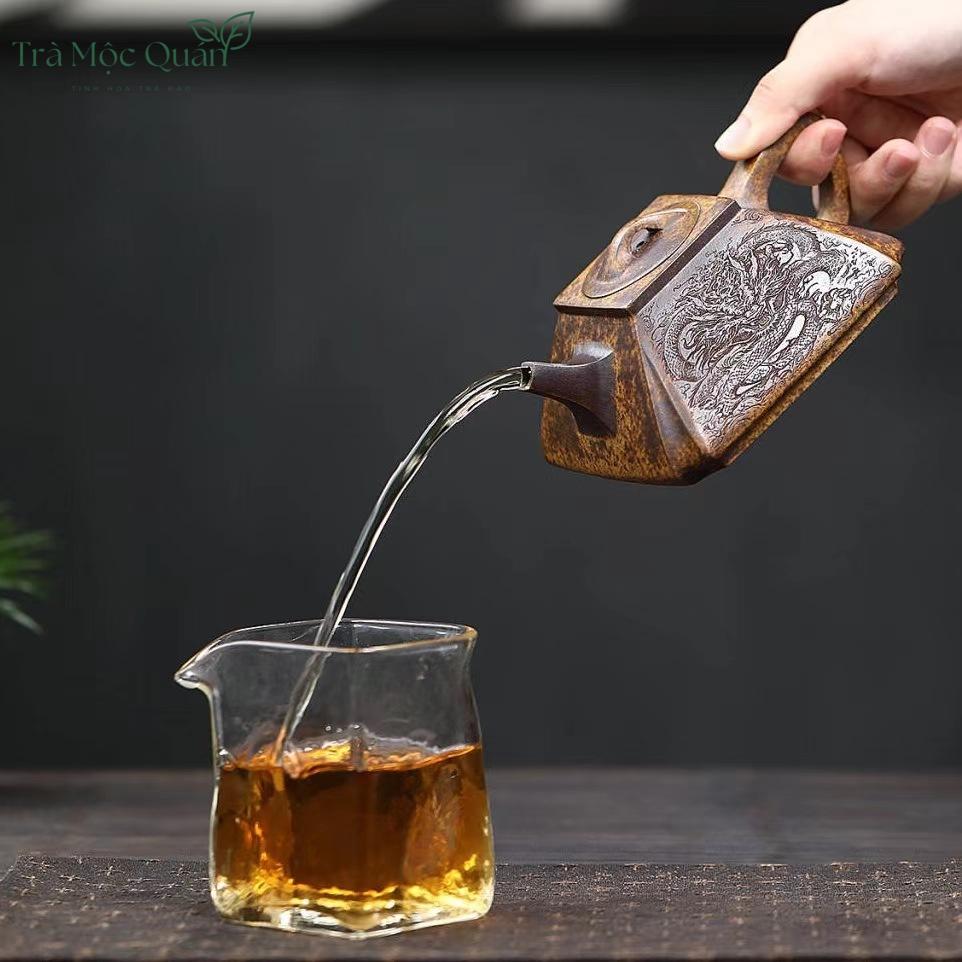 Ấm Tử Sa Thạch Biều Tứ Phương Đoạn Nê Nung Củi ATS8