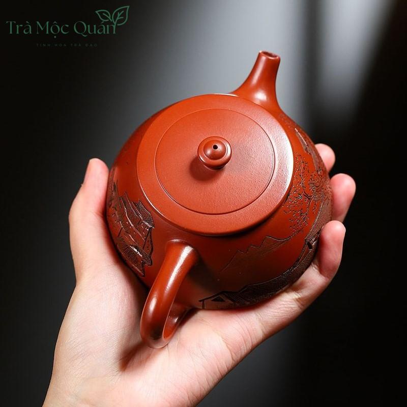 Ấm Tử Sa Thạch Biều Vẽ Cảnh Sắc Giang Nam ATS10