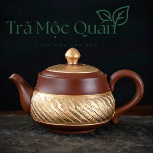 Ấm Tử Sa Tiếu Anh Mạ Vàng 24k ATS33