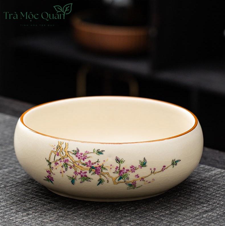 Ang Trà Gốm Sứ Men Rạn Tráng Ấm Trà, Chén Trà AT254