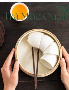 Ang Trà Gốm Sứ Men Rạn Tráng Ấm Trà, Chén Trà AT254