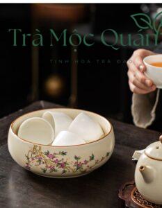Ang Trà Gốm Sứ Men Rạn Tráng Ấm Trà, Chén Trà AT254