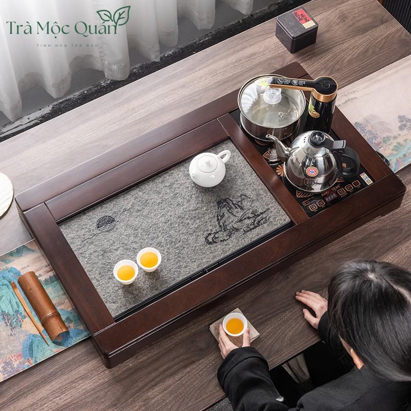 Bàn Trà Gỗ Hương Tích Hợp Bếp Điện Cao Cấp BTD200