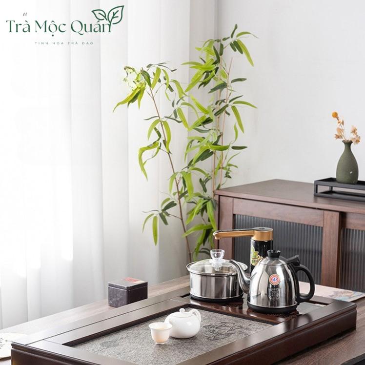 Bàn Trà Gỗ Hương Tích Hợp Bếp Điện Cao Cấp BTD200