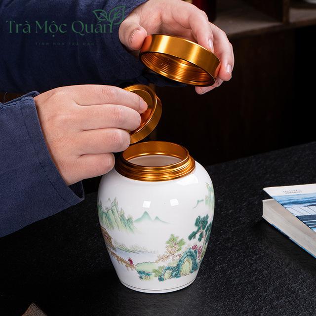 Bình Đựng Trà Cao Cấp Nắp Đồng Chất Liệu Gốm Tử Sa HDT008