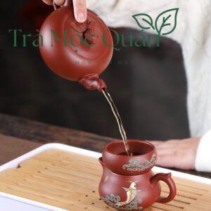 Bộ Ấm Chén Chu Sa Niên Niên Hữu Dư BAT6