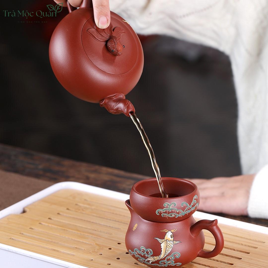 Bộ Ấm Chén Chu Sa Niên Niên Hữu Dư BAT6