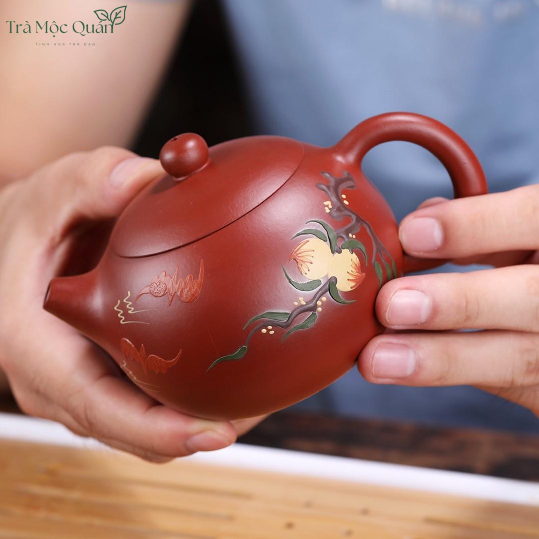 Bộ Ấm Chén Chu Sa Phúc Thọ Song Toàn BAT7