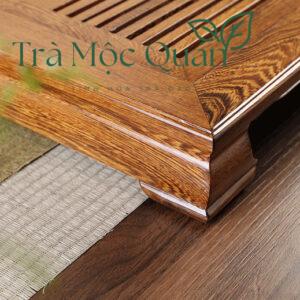 Bộ Bàn Trà Điện Gỗ Mun Đuôi Công Khay Inox Cao Cấp BTD2
