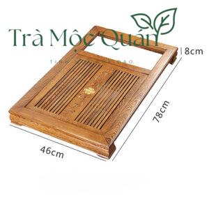 Bộ Bàn Trà Điện Gỗ Mun Đuôi Công Khay Inox Cao Cấp BTD2