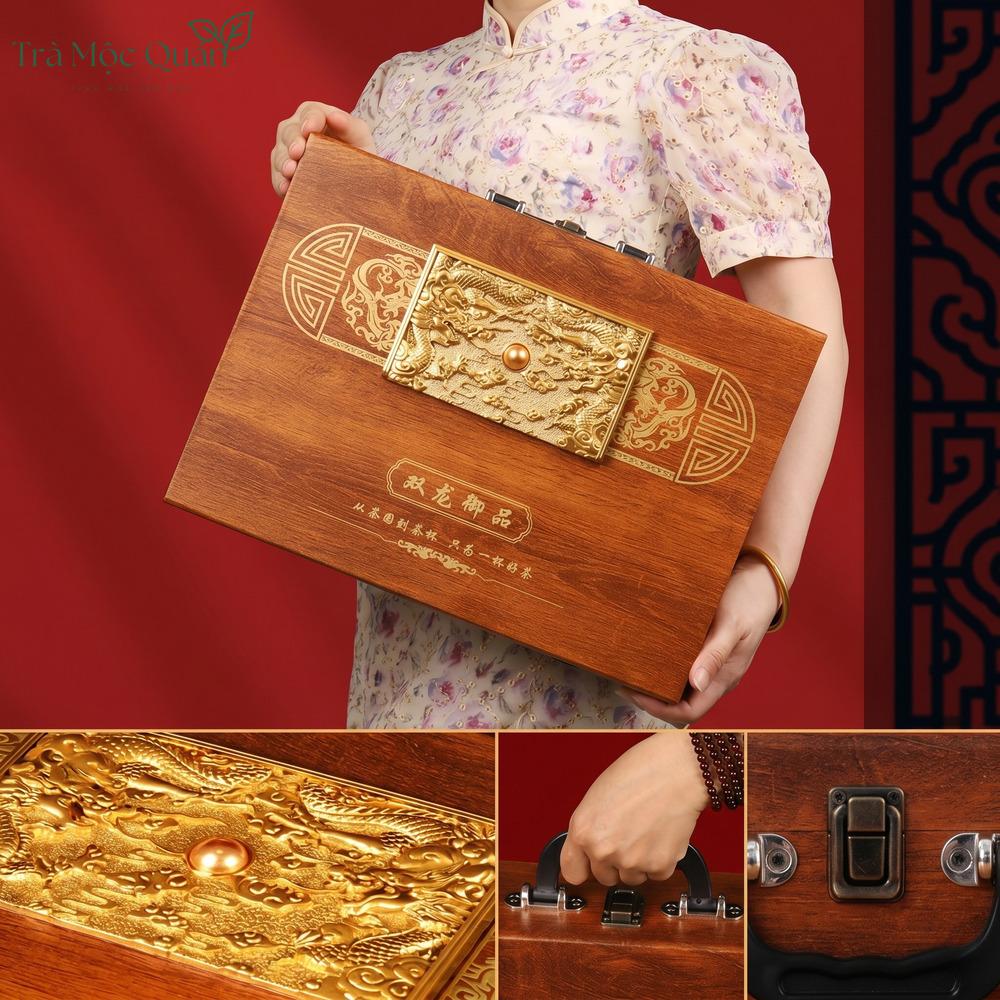 Bộ Tam Đại Danh Trà (Kim Tuấn Mi – Đại Hồng Bào – Thiết Quan Âm) Kèm Ấm Trà QA66