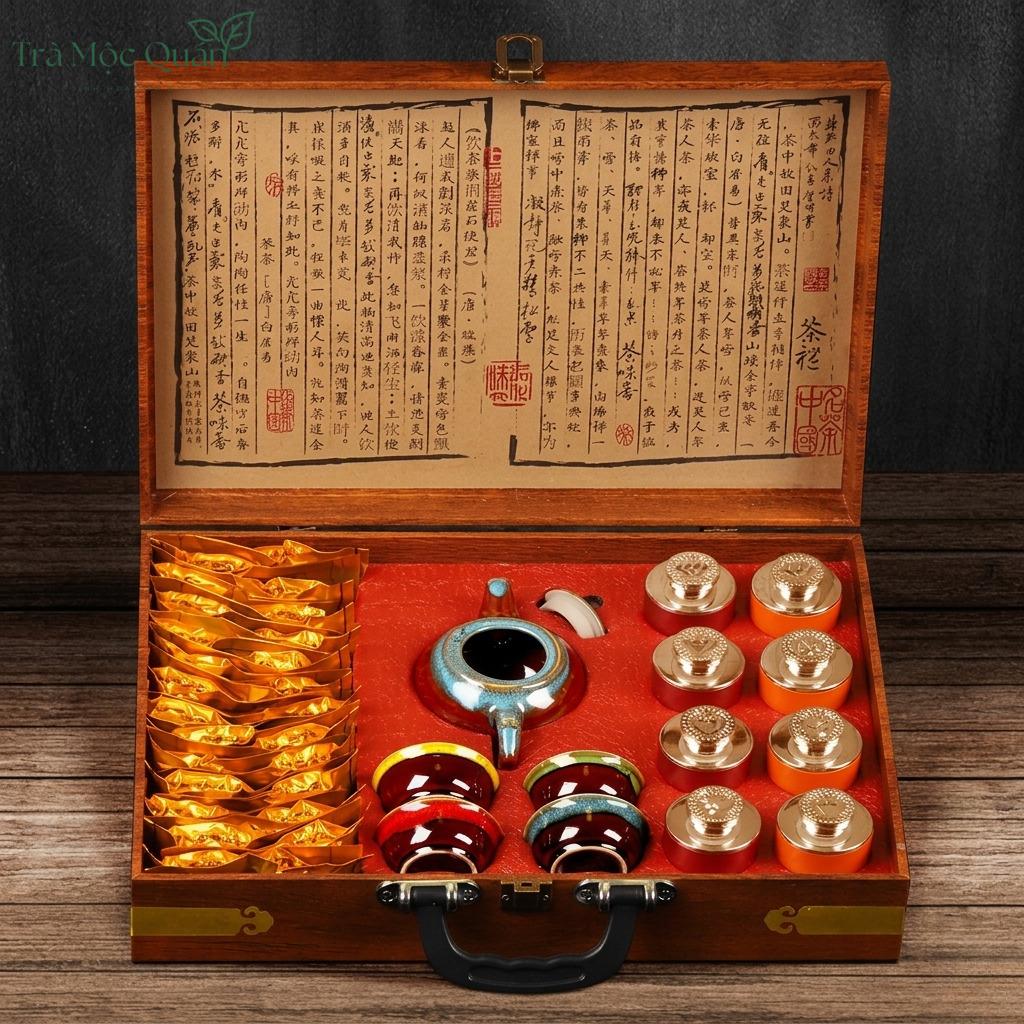 Bộ Tam Đại Danh Trà: Kim Tuấn Mi – Đại Hồng Bào – Thiết Quan Âm Kèm Ấm Trà DHB58