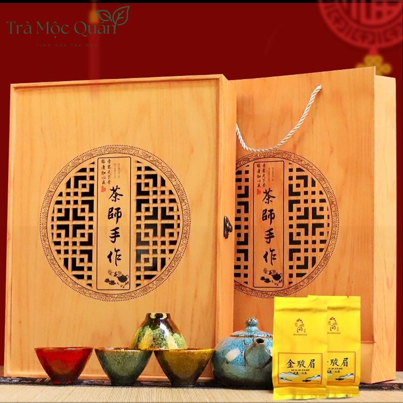 Combo Trà Đại Hồng Bào 320g Kèm Bộ Ấm Thiên Mục Cao Cấp DHB59