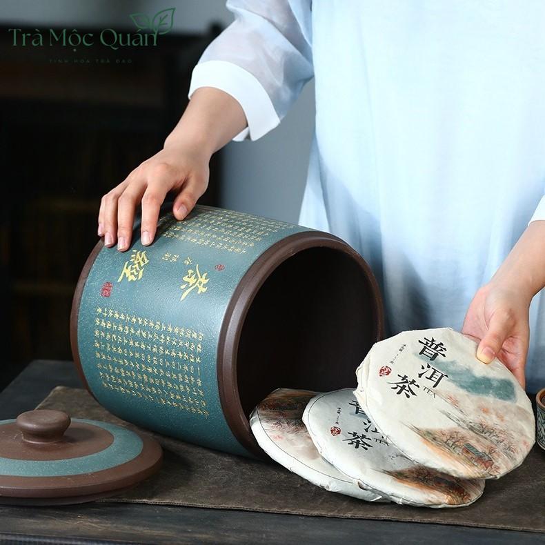 Hũ Đựng Bánh Trà Phổ Nhĩ Gốm Tử Sa Sang Trọng HDT006