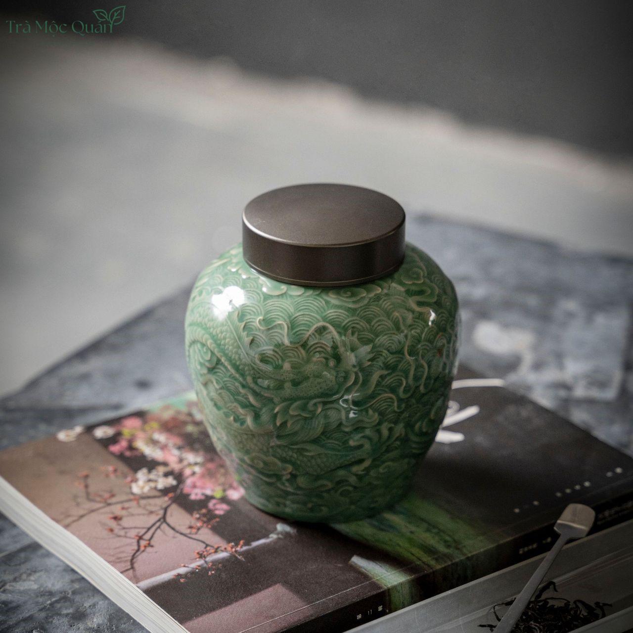 Hũ Trà Thanh Sứ Long Phụng HDT003