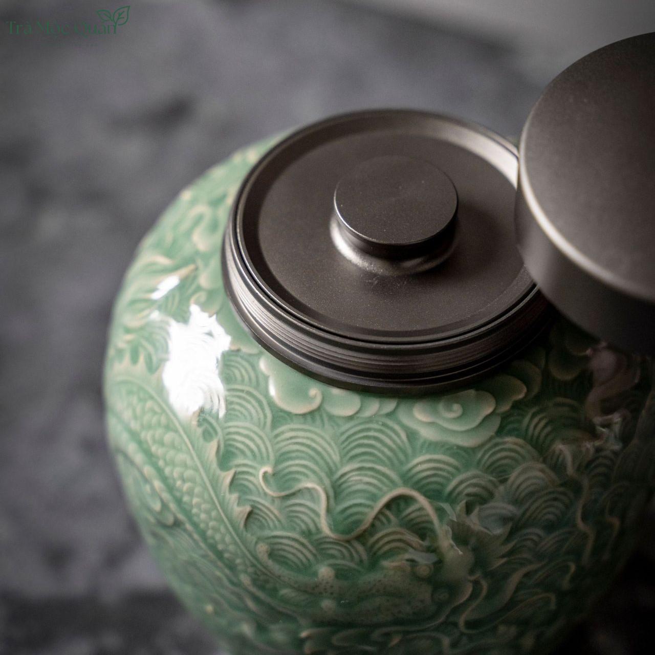 Hũ Trà Thanh Sứ Long Phụng HDT003