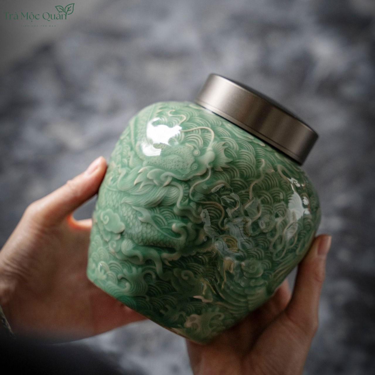 Hũ Trà Thanh Sứ Long Phụng HDT003