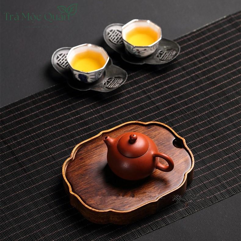 Khay Thuyền Trà Dưỡng Ấm Tử Sa Bằng Gỗ Tre KT57