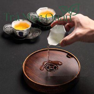 Khay Thuyền Trà Dưỡng Ấm Tử Sa Bằng Gỗ Tre KT57