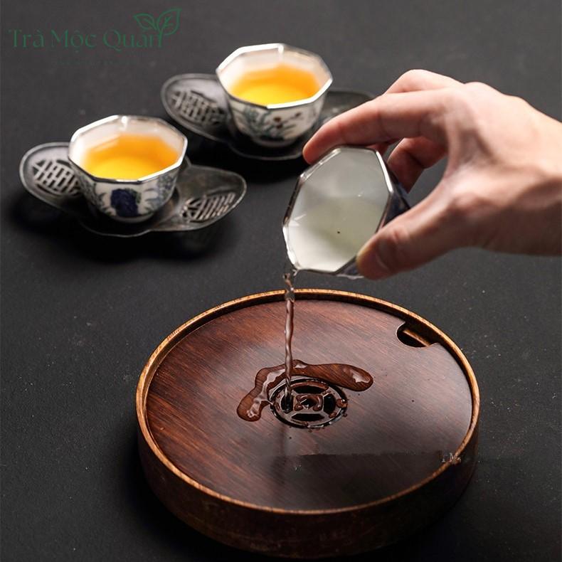 Khay Thuyền Trà Dưỡng Ấm Tử Sa Bằng Gỗ Tre KT57