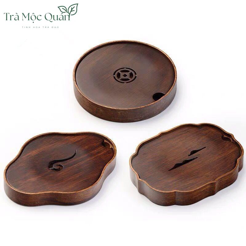 Khay Thuyền Trà Dưỡng Ấm Tử Sa Bằng Gỗ Tre KT57