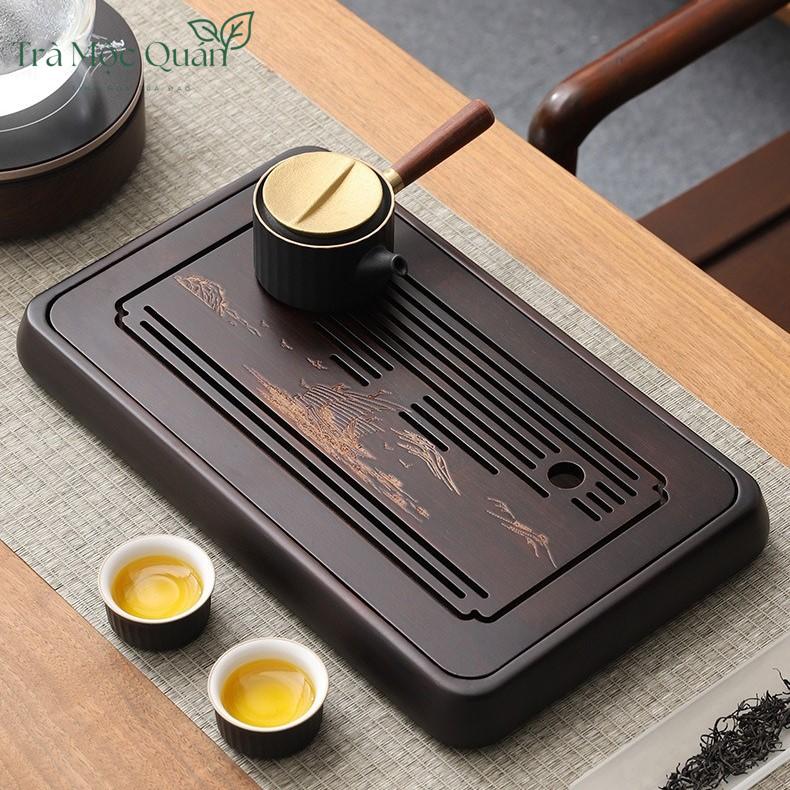 Khay Trà Đạo Tre Tự Nhiên Có Khoang Thoát Nước KT52