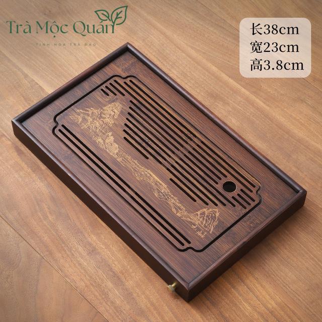 Khay Trà Đạo Tre Tự Nhiên Có Khoang Thoát Nước KT52