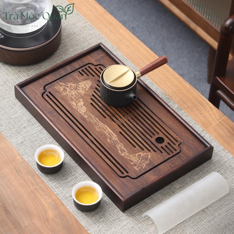 Khay Trà Tre Thiết Kế Tự Nhiên Có Khoang Chứa Nước Đa Size KT53