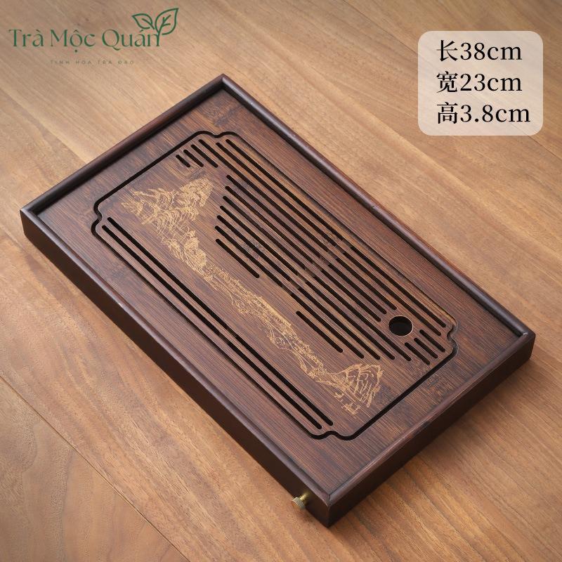 Khay Trà Tre Thiết Kế Tự Nhiên Có Khoang Chứa Nước Đa Size KT53