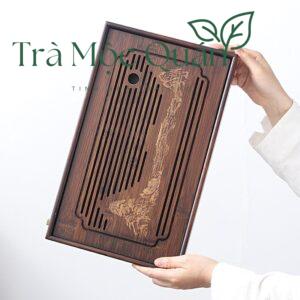 Khay Trà Tre Thiết Kế Tự Nhiên Có Khoang Chứa Nước Đa Size KT53