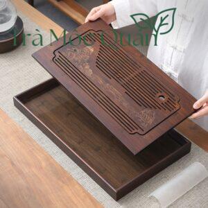 Khay Trà Tre Thiết Kế Tự Nhiên Có Khoang Chứa Nước Đa Size KT53