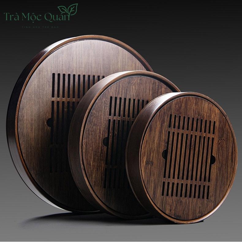 Khay Trà Tre Tròn Có Ngăn Chứa Nước Nhiều Kích Cỡ KT51