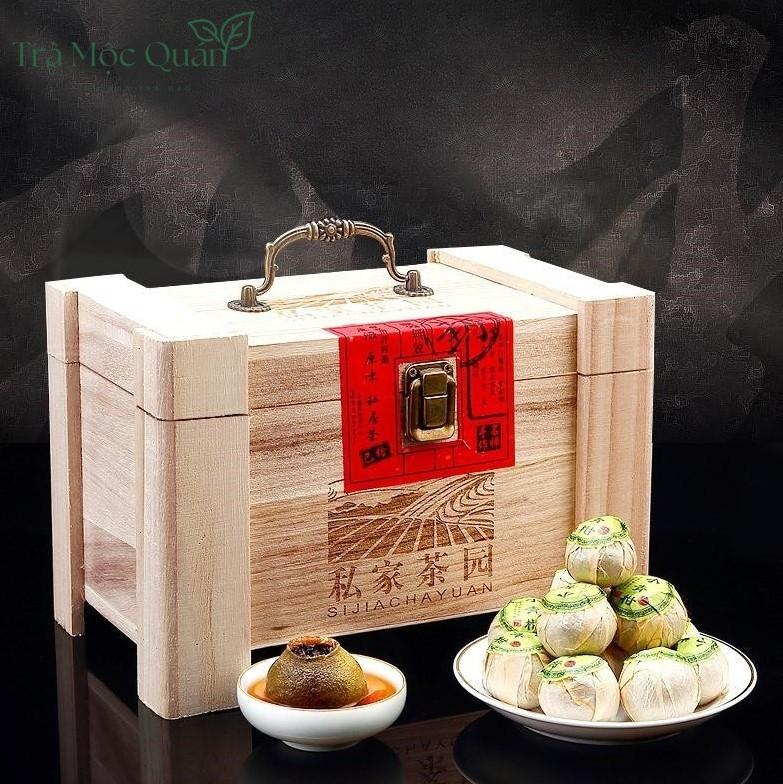 Set Trà Phổ Nhĩ Quýt Thùng Gỗ PN53