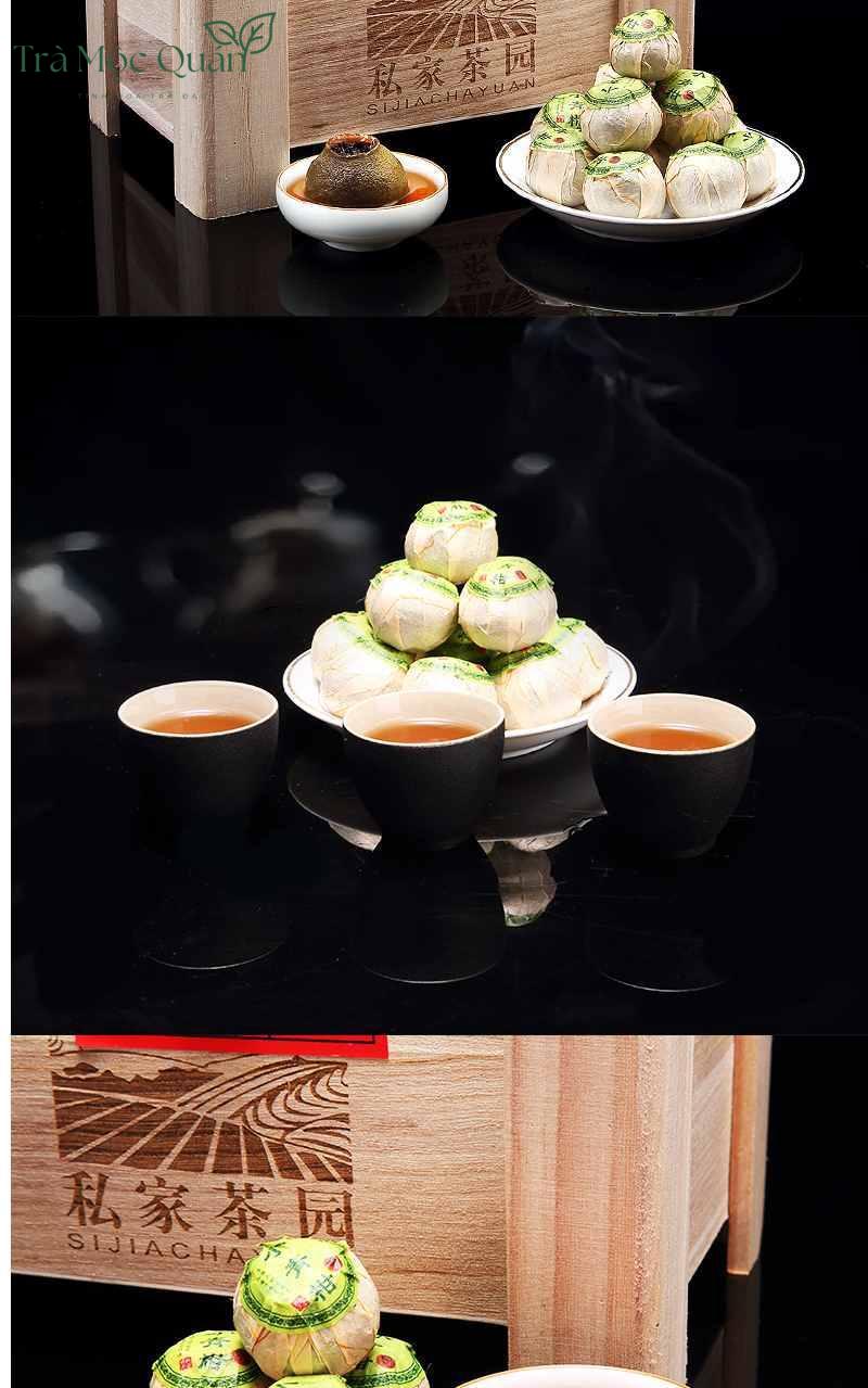 Set Trà Phổ Nhĩ Quýt Thùng Gỗ PN53