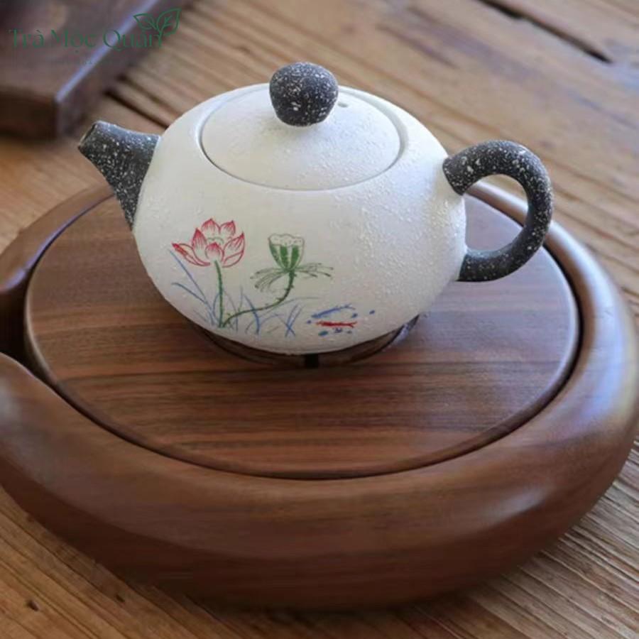 Thuyền Trà, Đế Kê Ấm Tử Sa Bằng Tre Cao Cấp KT56
