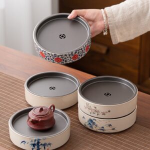 Thuyền Trà Gốm Sứ Có Khay Chứa Nước Tiện Dụng KT55