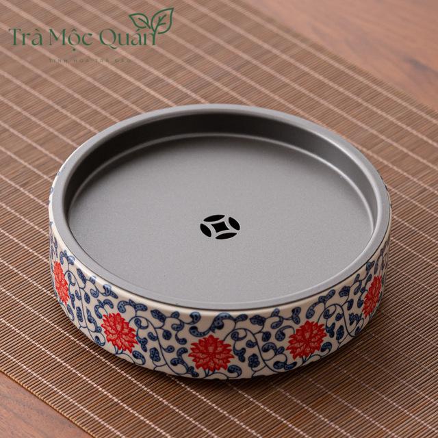 Thuyền Trà Gốm Sứ Có Khay Chứa Nước Tiện Dụng KT55