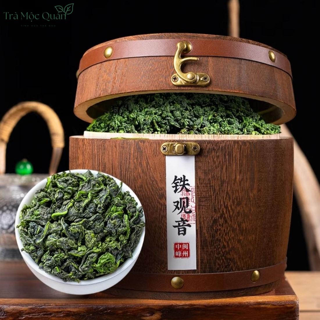Trà Thiết Quan Âm Cao Cấp Thùng Gỗ Tròn 500g QA55