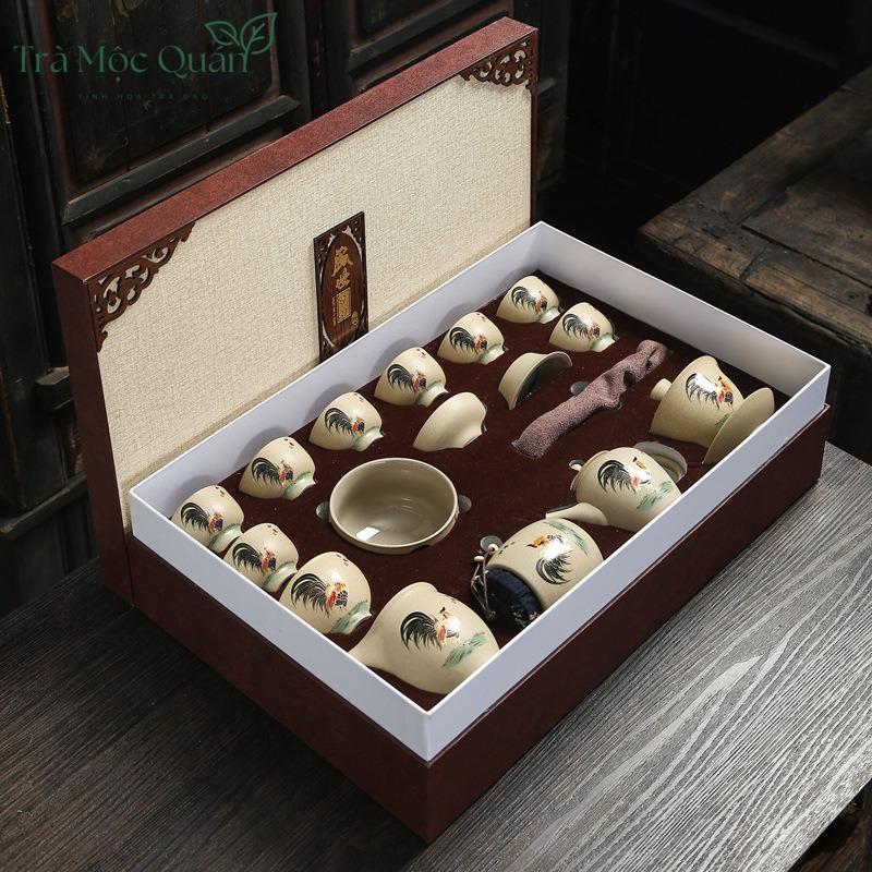 Bộ Ấm Chén Gốm Hình Gà Dân Gian BAT21